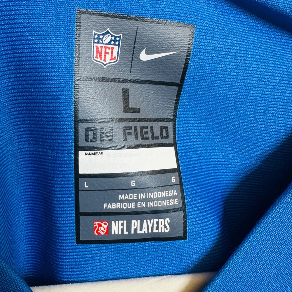 Nike Detroit Lions Jersey Mens L Blue Golden Tate III 15 NFL Football On-Field